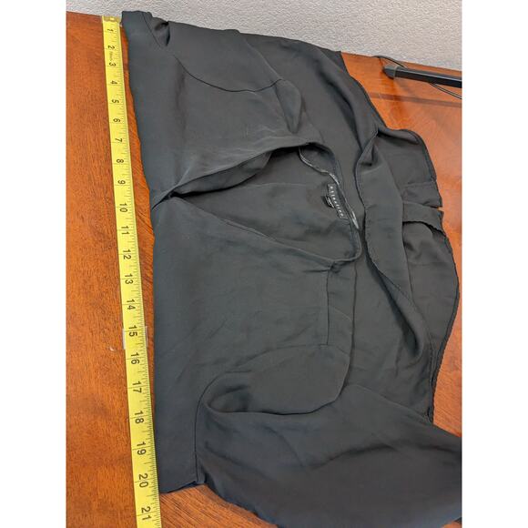 Attention Button Up Blouse M Black Balloon Sleeve VNeck Relaxed Fit Workwear - Picture 6 of 10